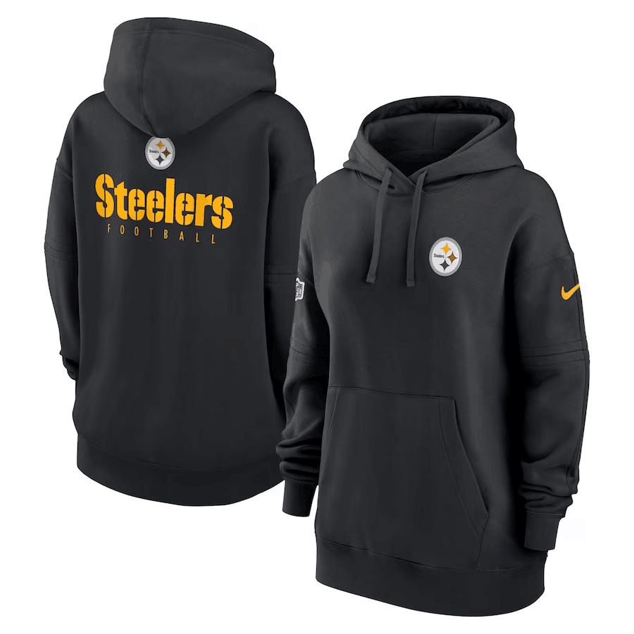 Women 2023 NFL Pittsburgh Steelers black Sweatshirt style 1
